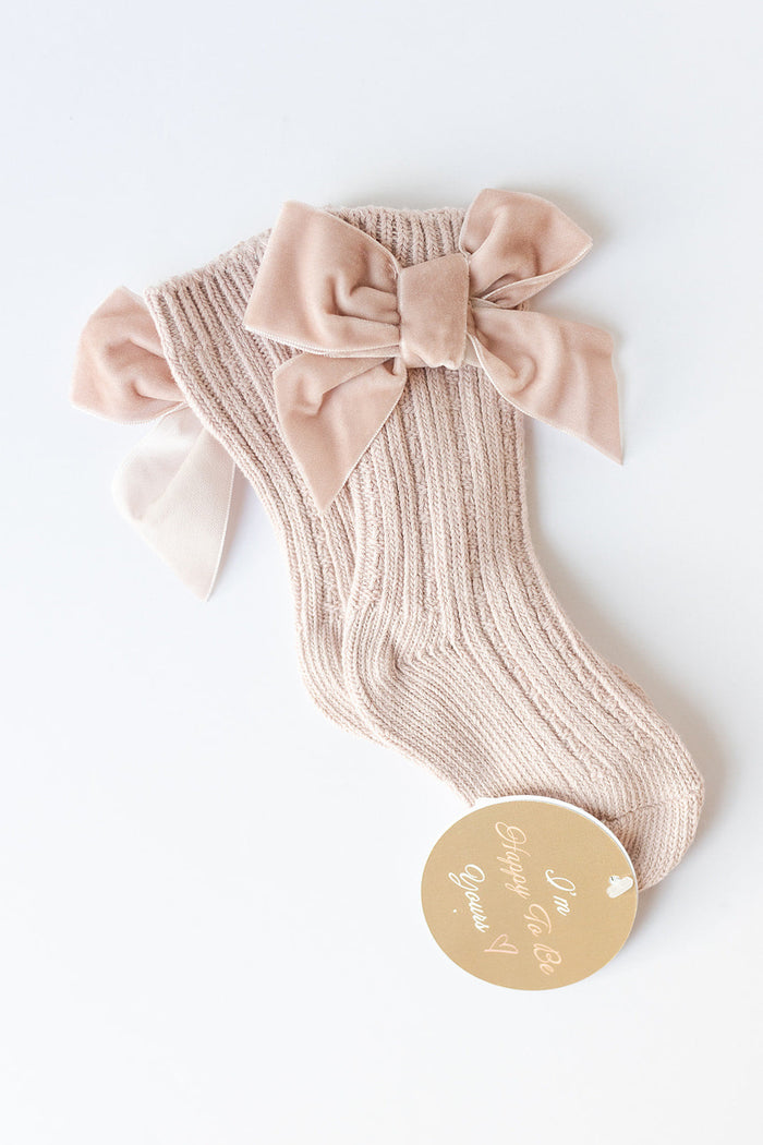 mode, rose bow socks