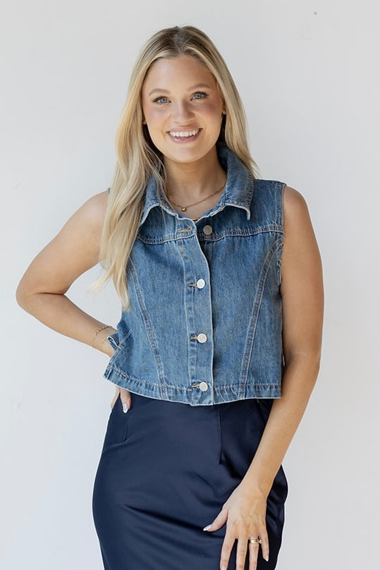 mode, loclynn denim vest