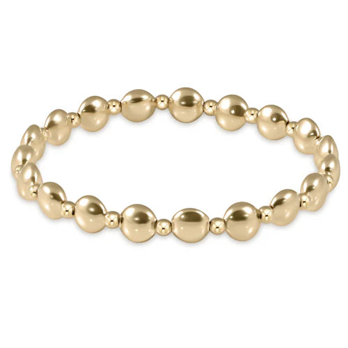 honesty gold grateful pattern 6mm bead bracelet