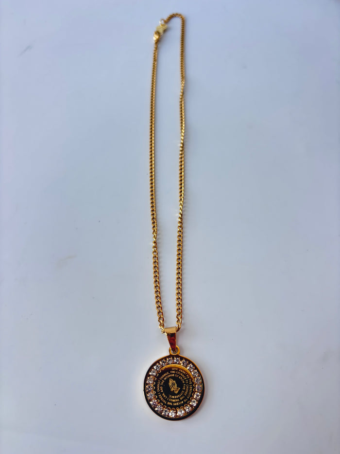 18" prayer warrior necklace - gold