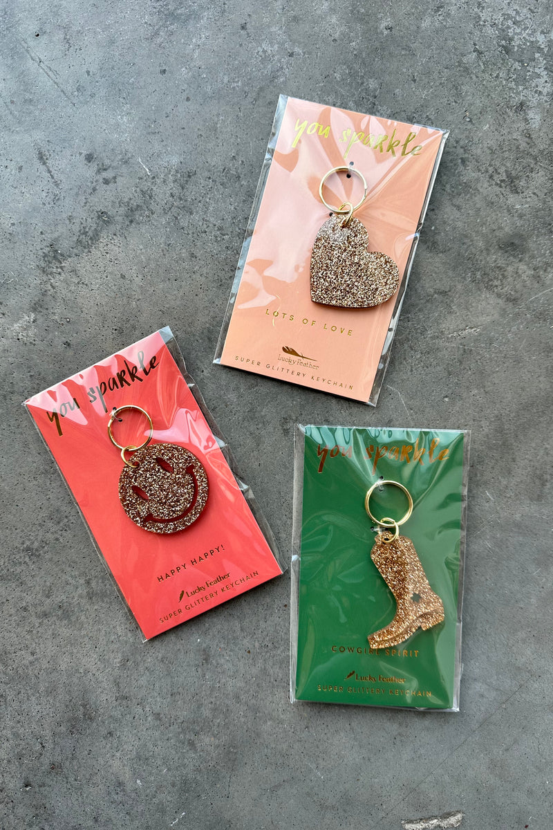 mode, glitter key chain