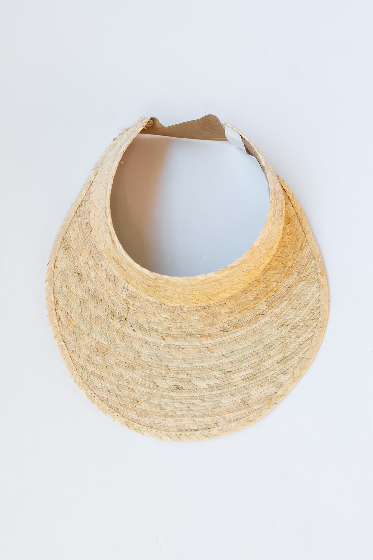 mode, palm leaf visor hat, natural