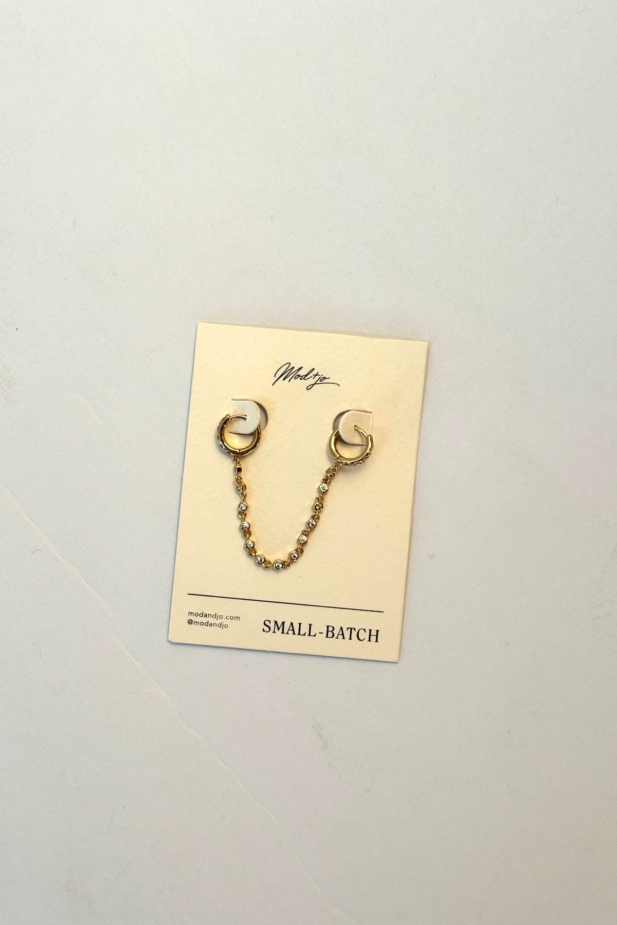 maren double chain hoop- gold plate