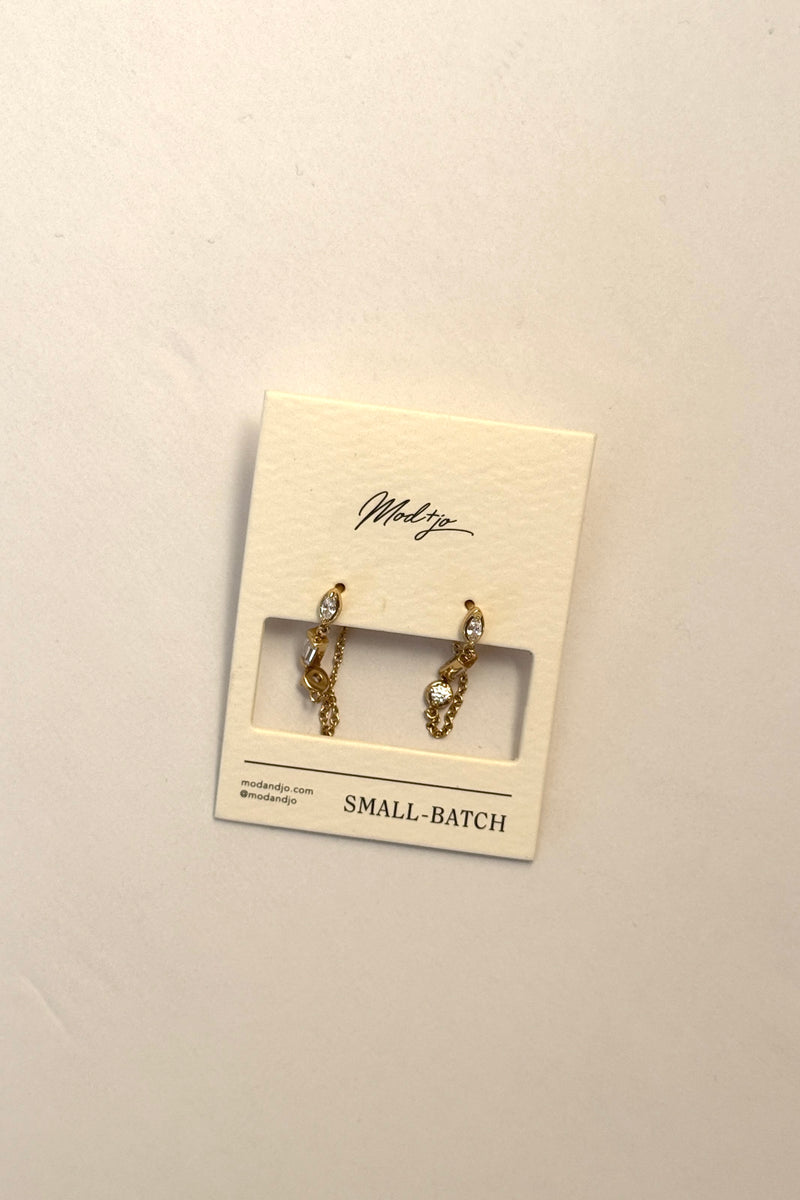 lorelei chain studs- cubic zirconia