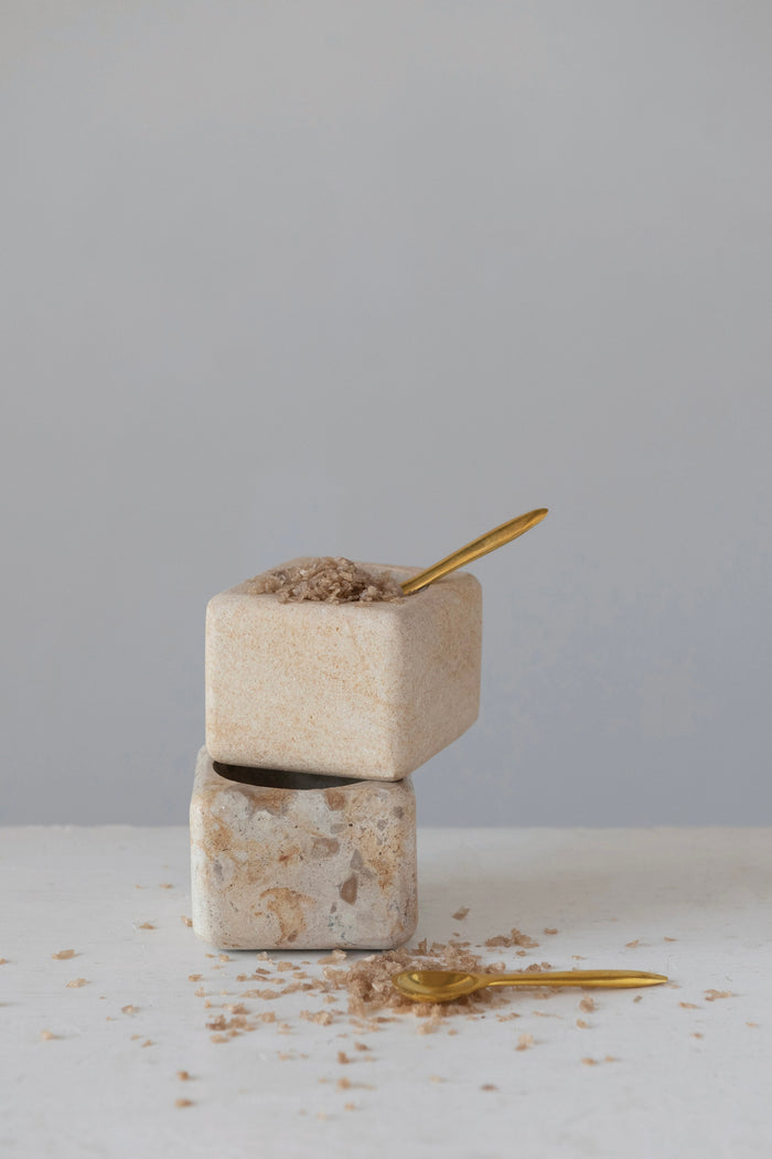 mode, pinch pot set w/ brass spoons
