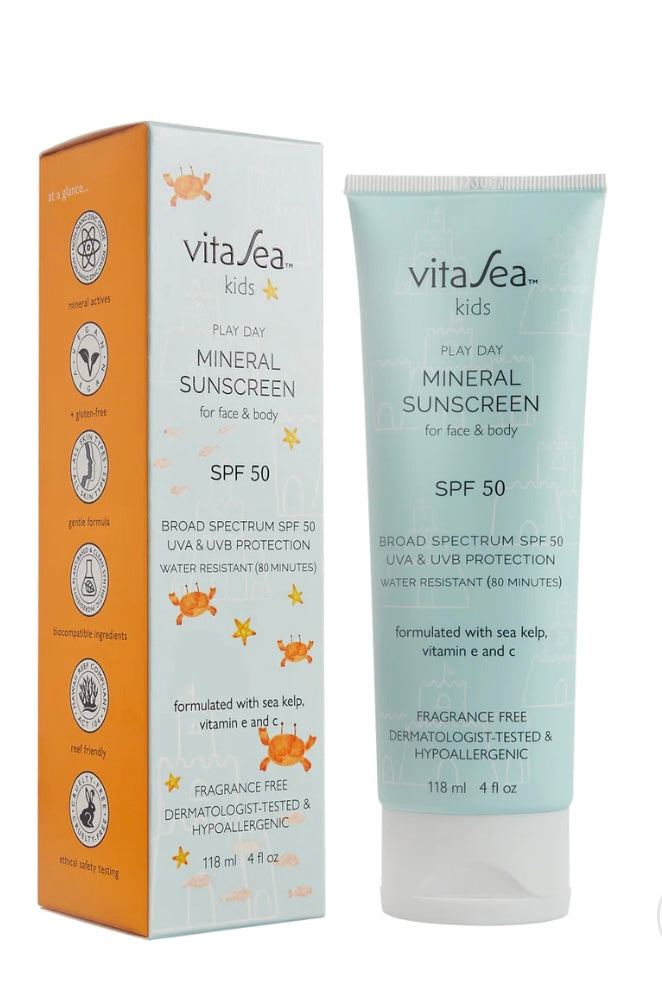 mode, play-day mineral sunscreen, spf 50