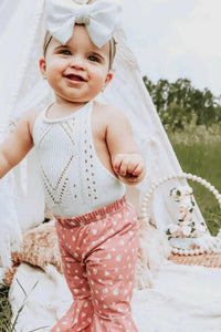 mode, drake crochet halter romper