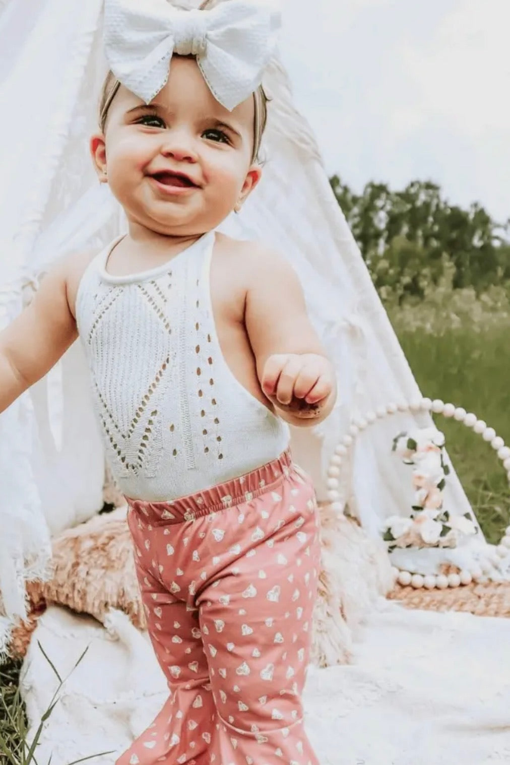 mode, drake crochet halter romper