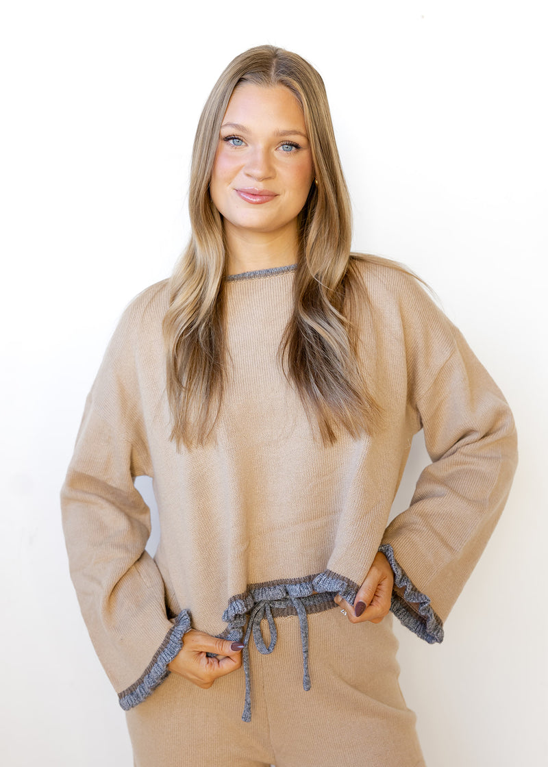 shaylee ruffled hem top