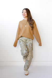 josee printed barrel jeans