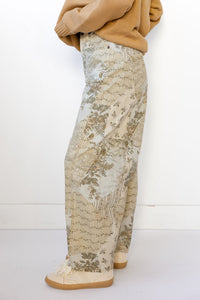 josee printed barrel jeans