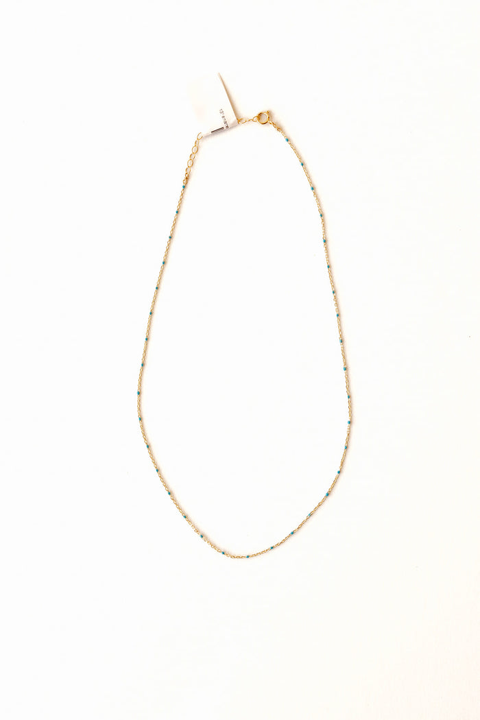 13" enamel & gold necklace