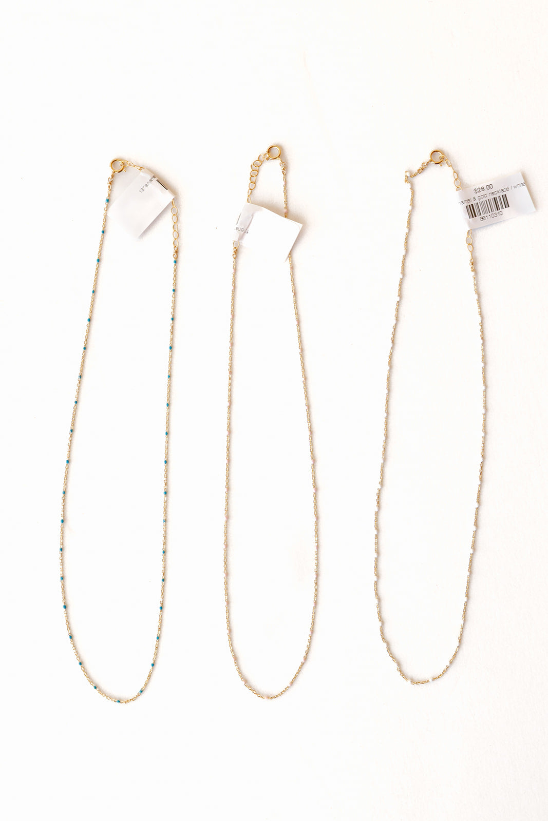 13" enamel & gold necklace