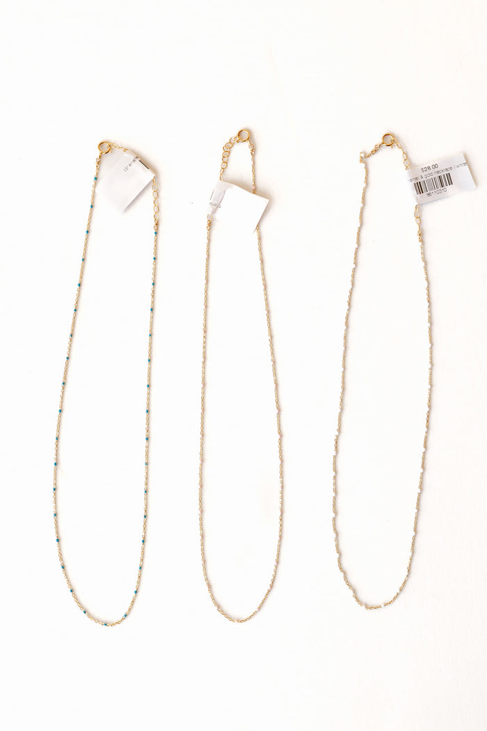 13" enamel & gold necklace