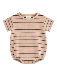 Tan Black Stripe Ribbed T-Shirt Bubble