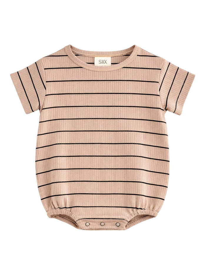 Tan Black Stripe Ribbed T-Shirt Bubble