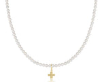 "15 choker classic pearl 3mm signature cross