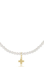 "15 choker classic pearl 3mm signature cross