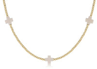 15" choker signature cross gold pattern 2mm