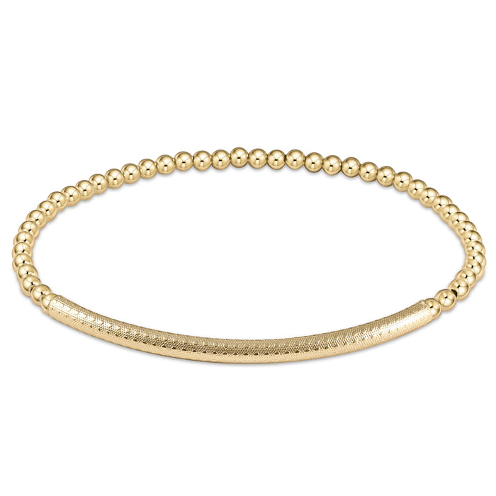 classic gold 3mm bead bracelet - bliss bar textured