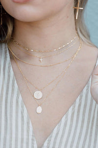 mini cross cz necklace