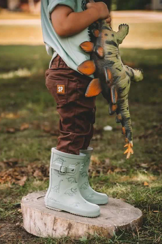 dino roar rain boot