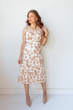 mode, elara floral midi dress