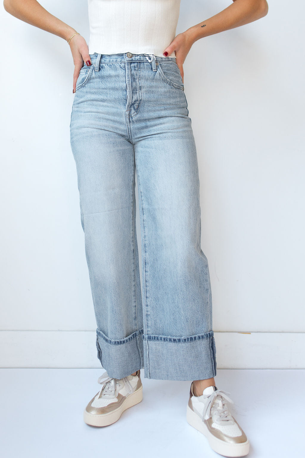 mode, ryder high rise cuffed straight jeans