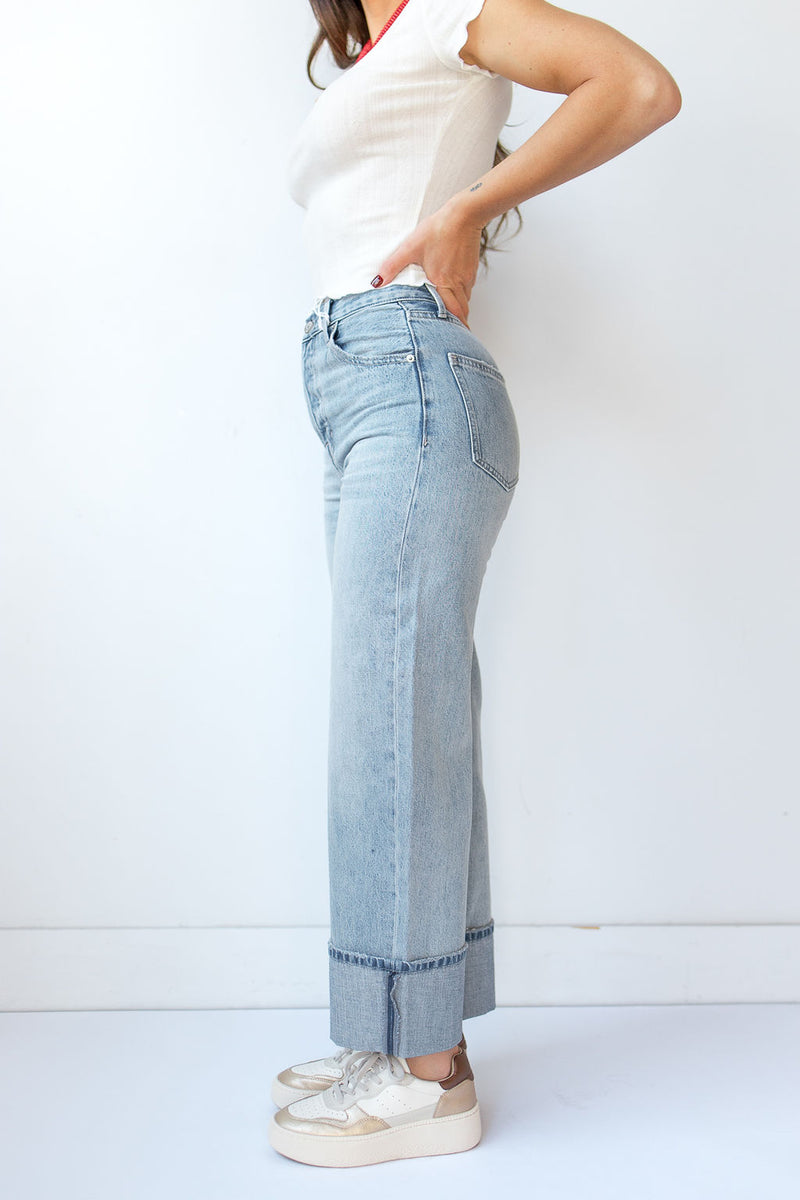 mode, ryder high rise cuffed straight jeans