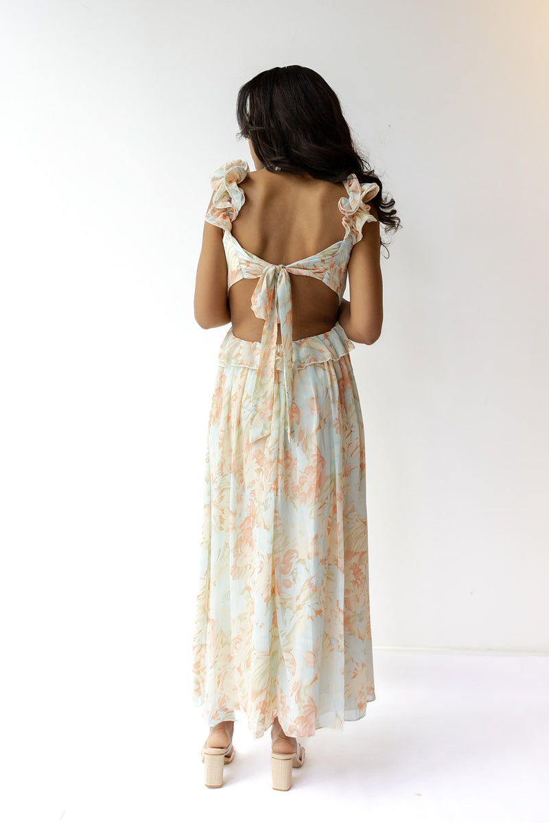 mode, brynn ruffle maxi dress