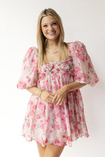 mode, leah floral mini dress