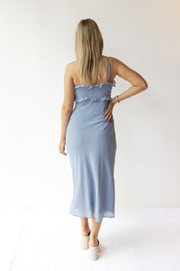 mode, iris ruffle midi dress