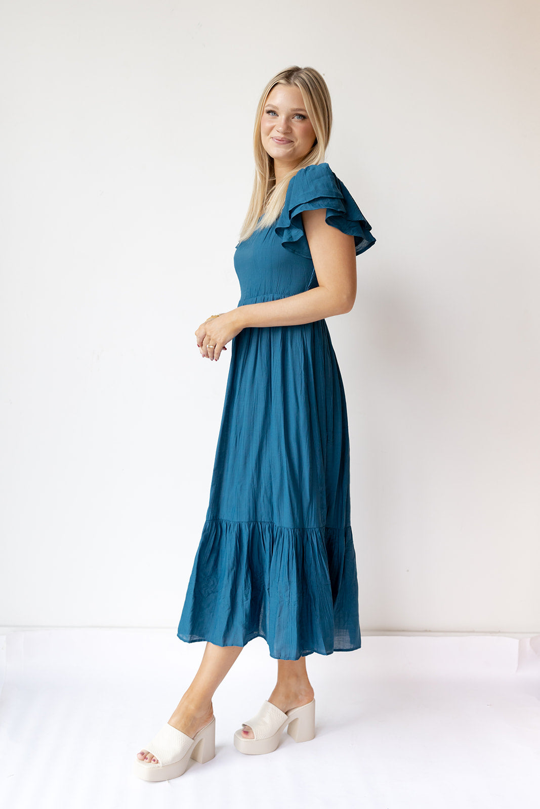 mode, zahra ruffle maxi dress