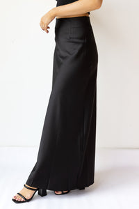 mode, french satin fishtail skirt