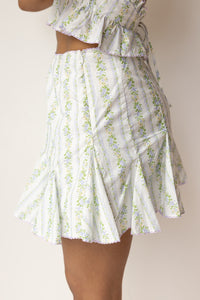 mode, holly floral mini skirt