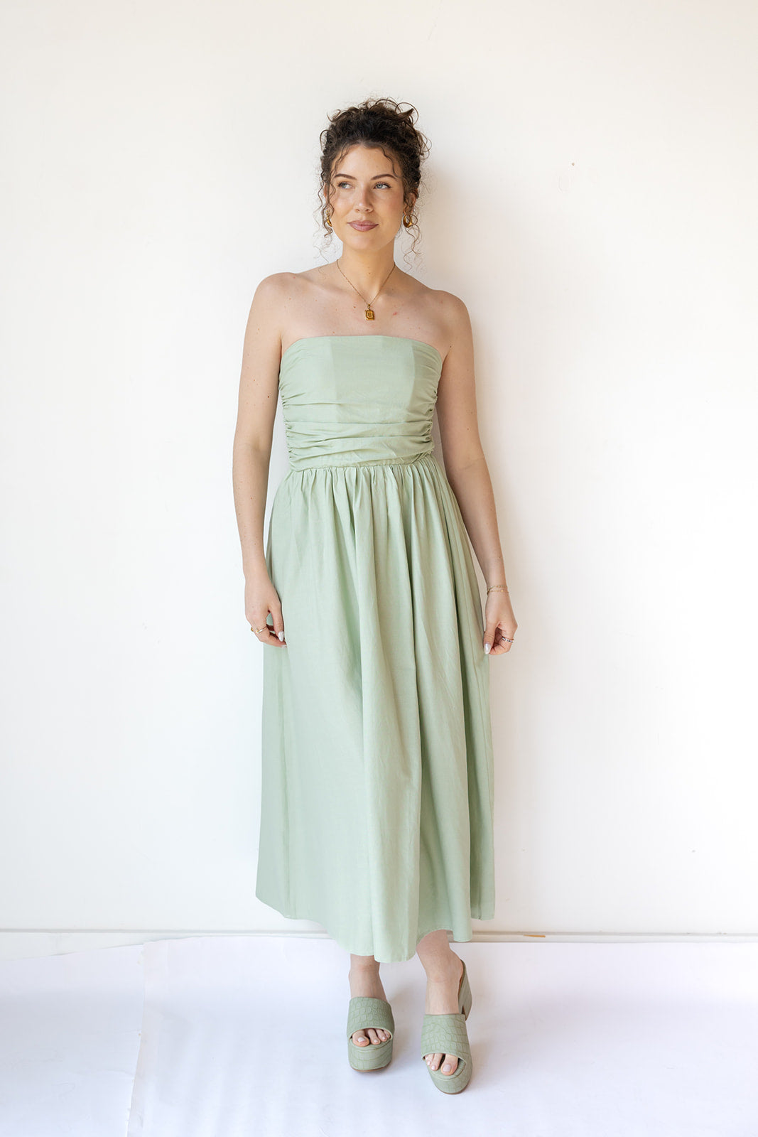 mode, rain strapless maxi dress