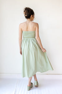 mode, rain strapless maxi dress
