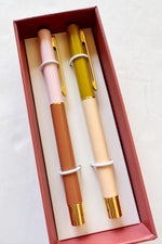 color block pens, rosewood + blush