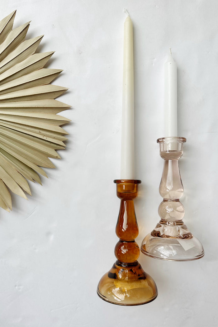 mode, amber glass taper holder