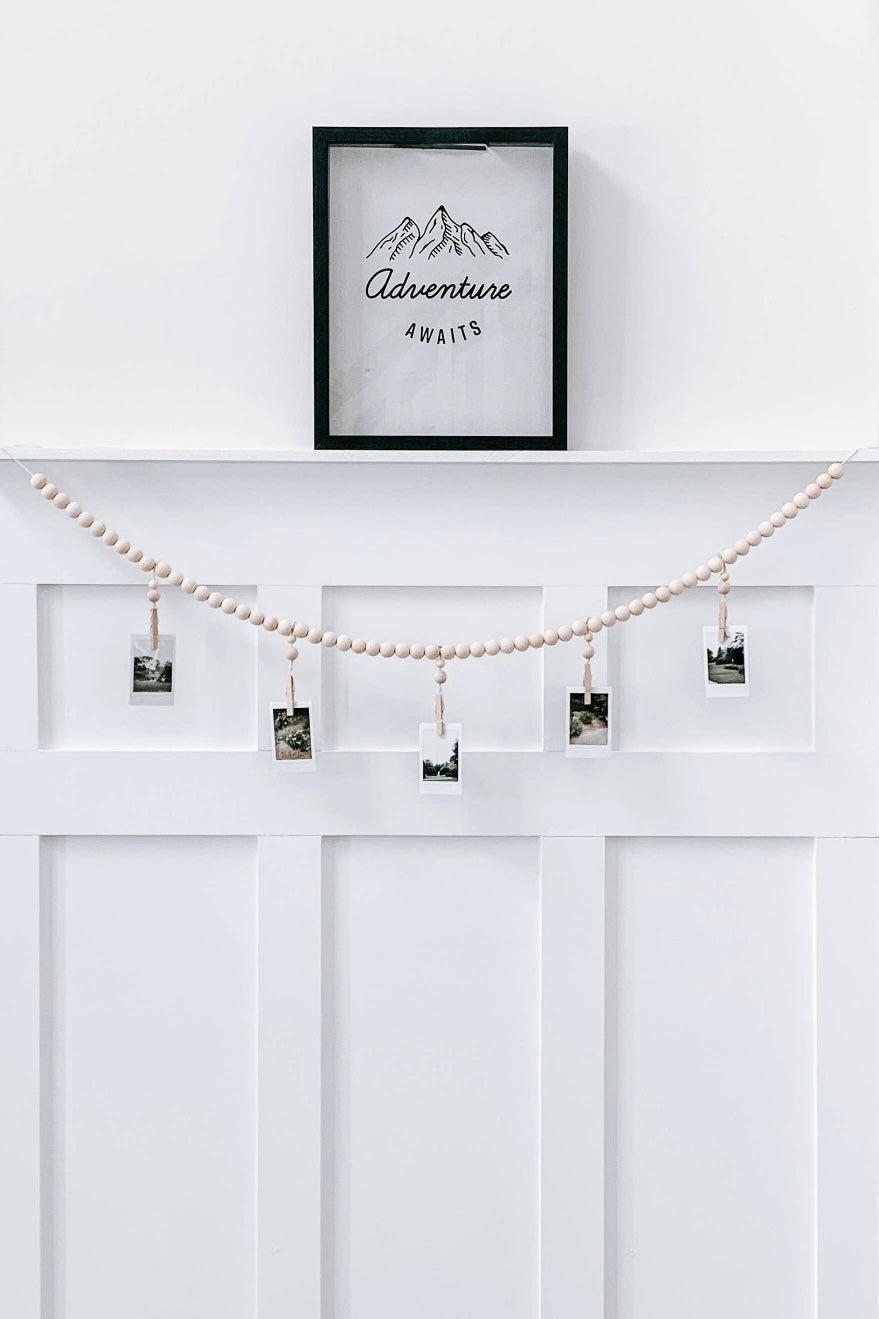mode, 4ft wood beaded garland w pins