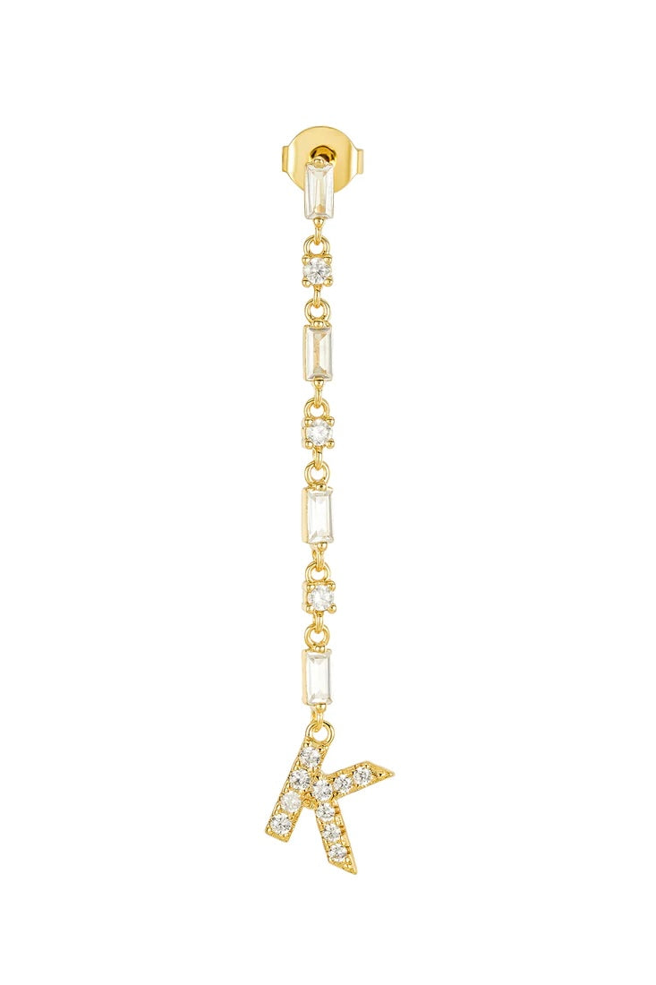 mode, cora initial drop earring