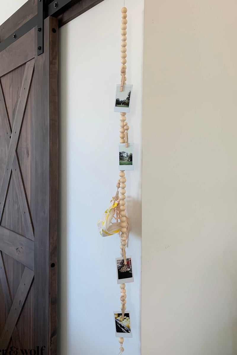 4ft wood beaded garland w pins