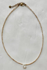 mode, shell initial necklace