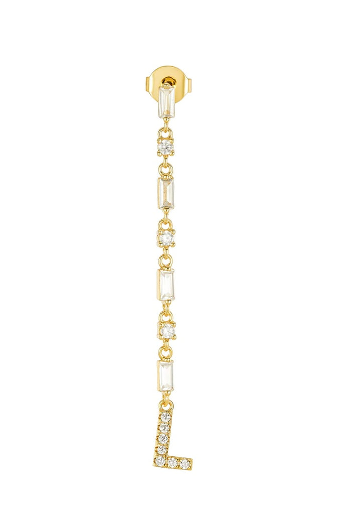 mode, cora initial drop earring