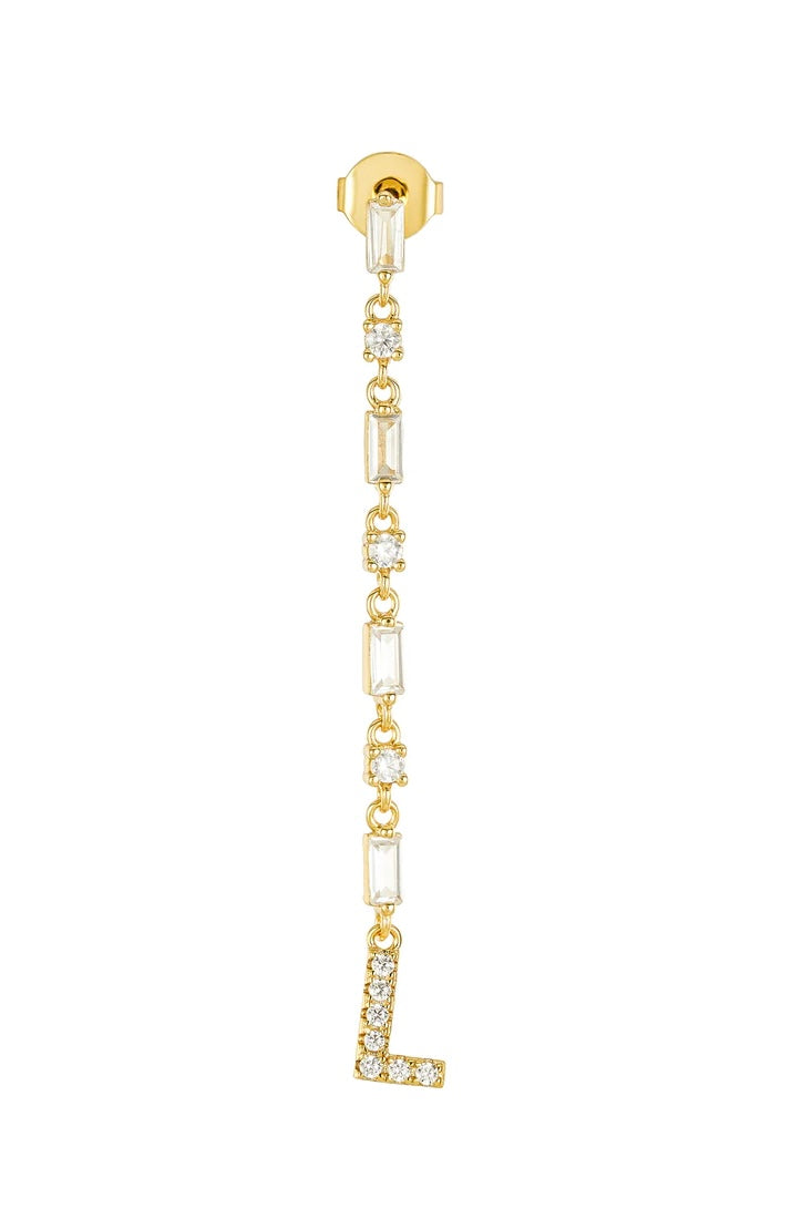 mode, cora initial drop earring