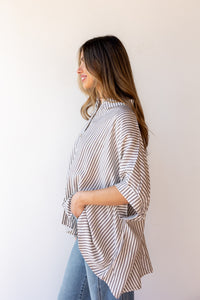 mandi oversized striped button up