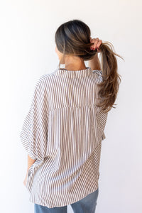 mandi oversized striped button up
