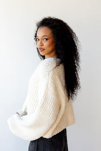 kitten boucle knit cardigan