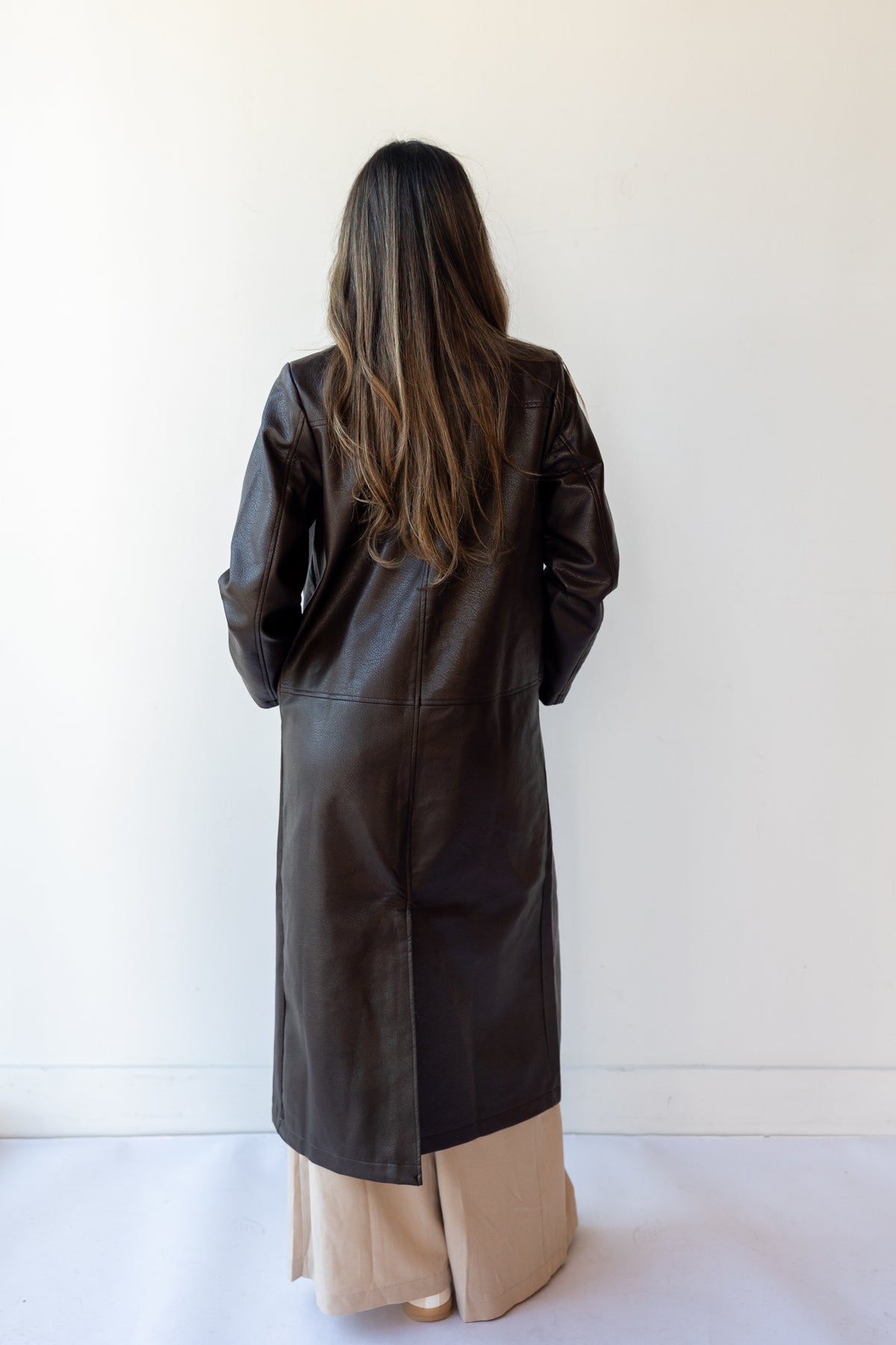 ellis leather trench coat