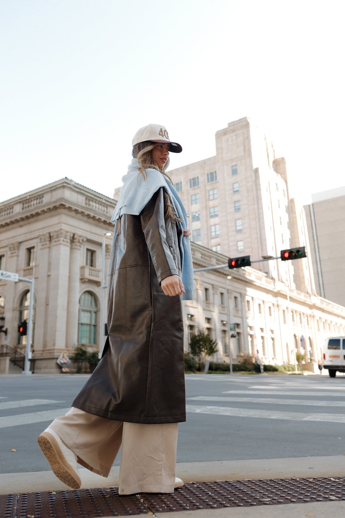 ellis leather trench coat